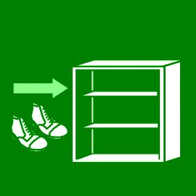store shoes in cupboard